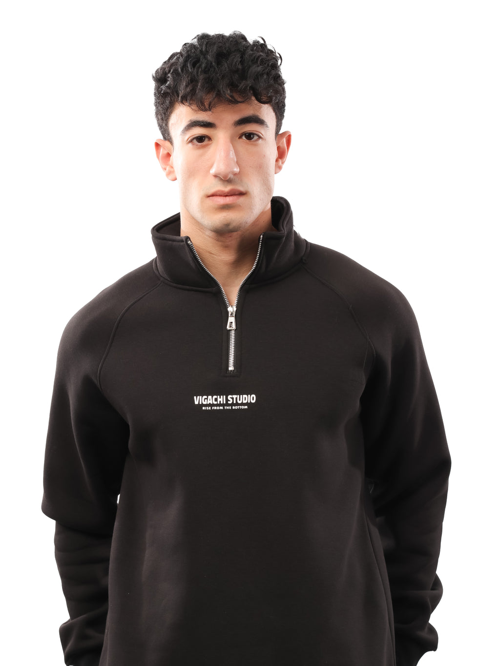 سويت شيرت ياقة ربع سوسته - studio