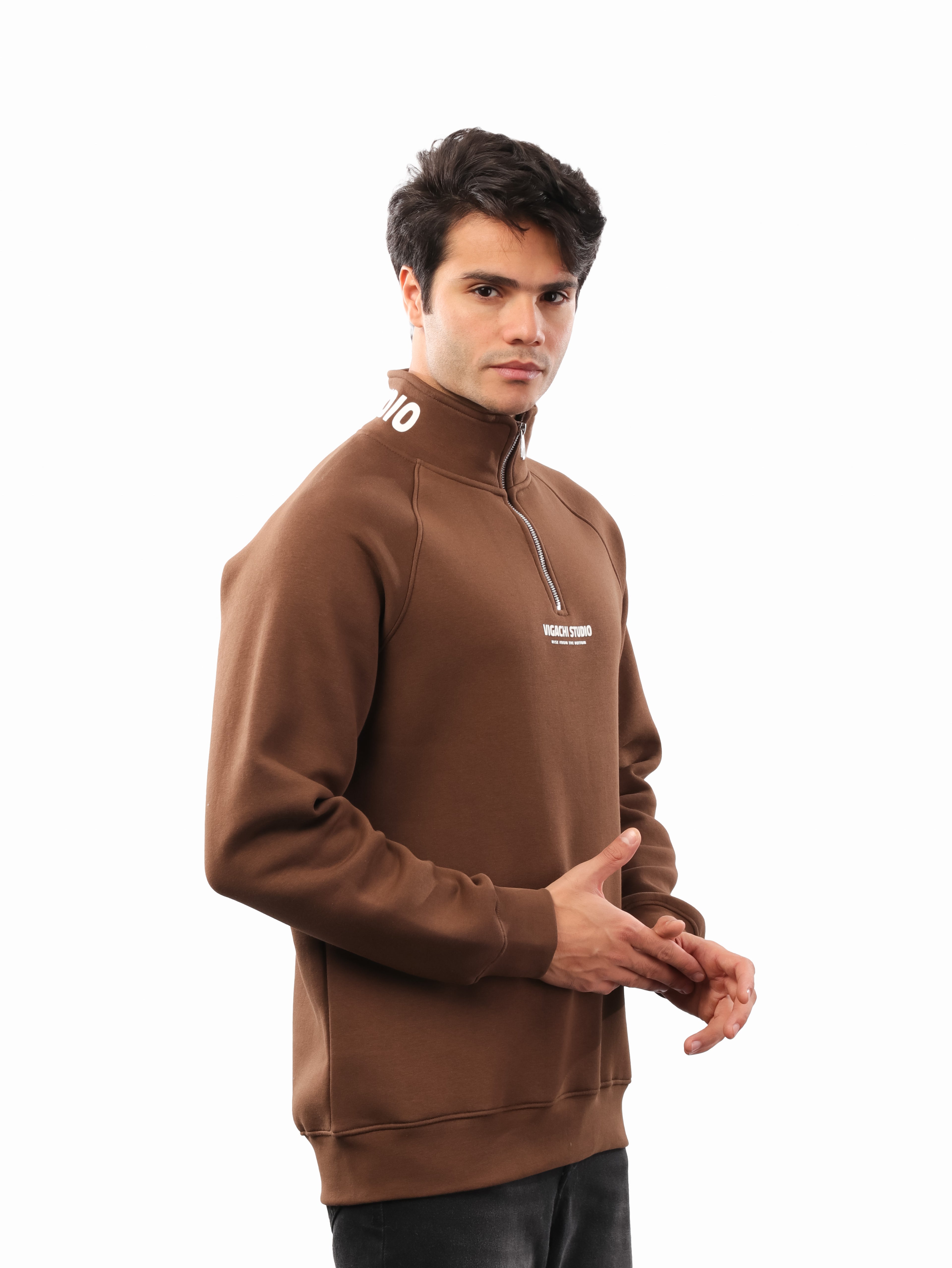 سويت شيرت ياقة ربع سوسته - studio