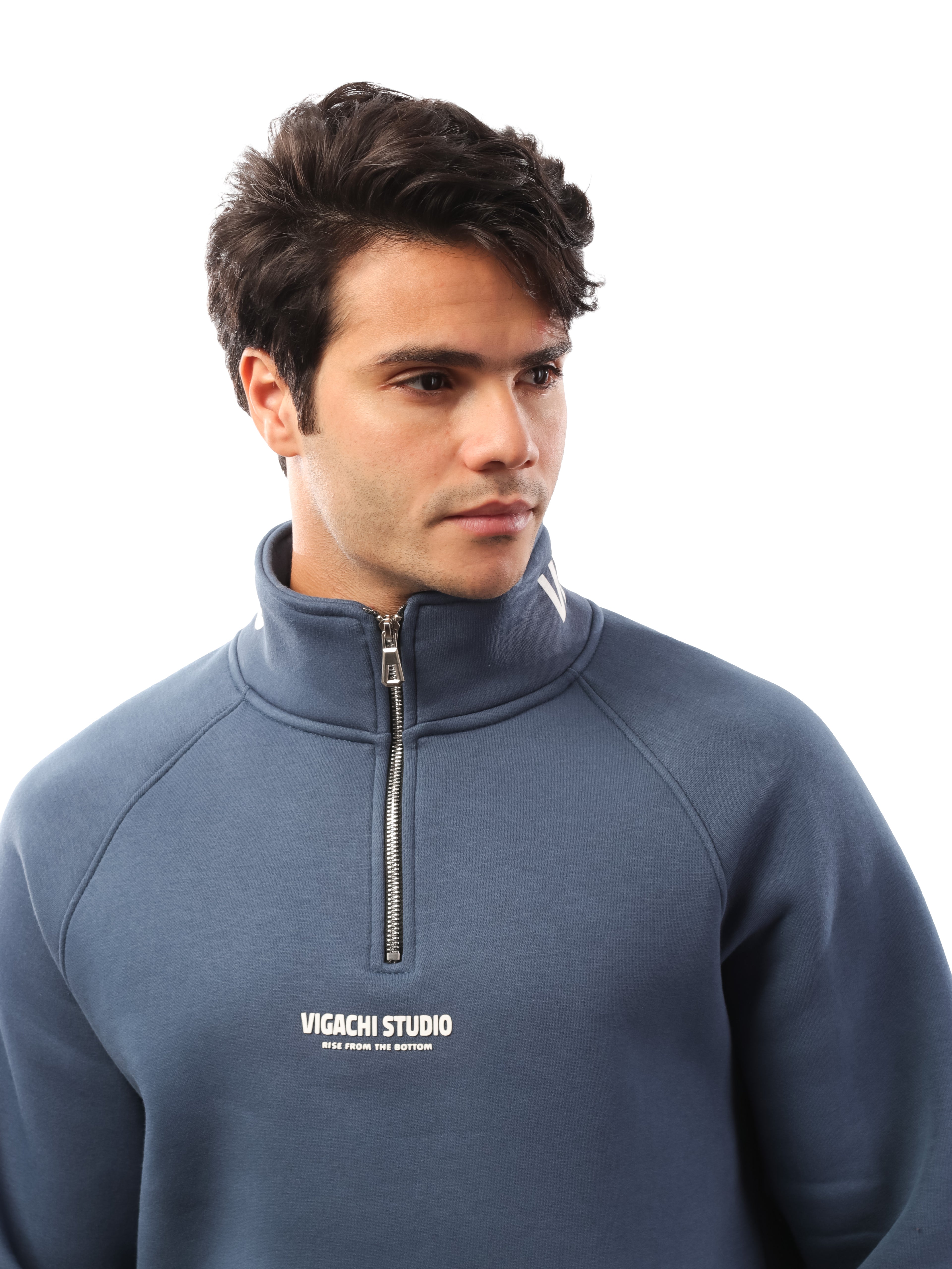 سويت شيرت ياقة ربع سوسته - studio