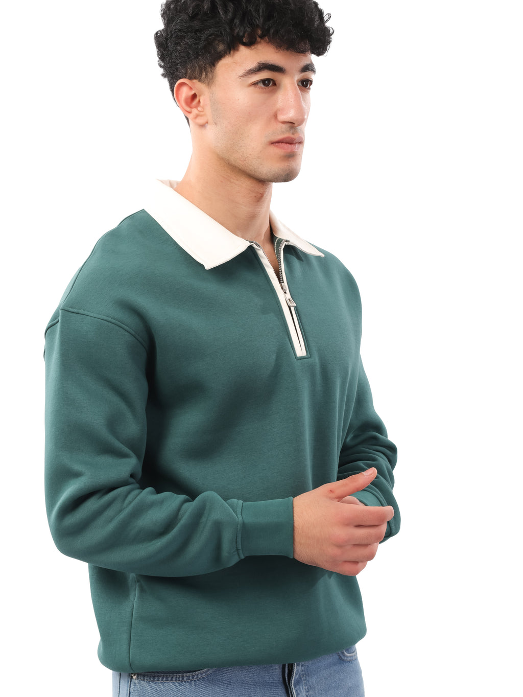 سويت شيرت سادة بياقة