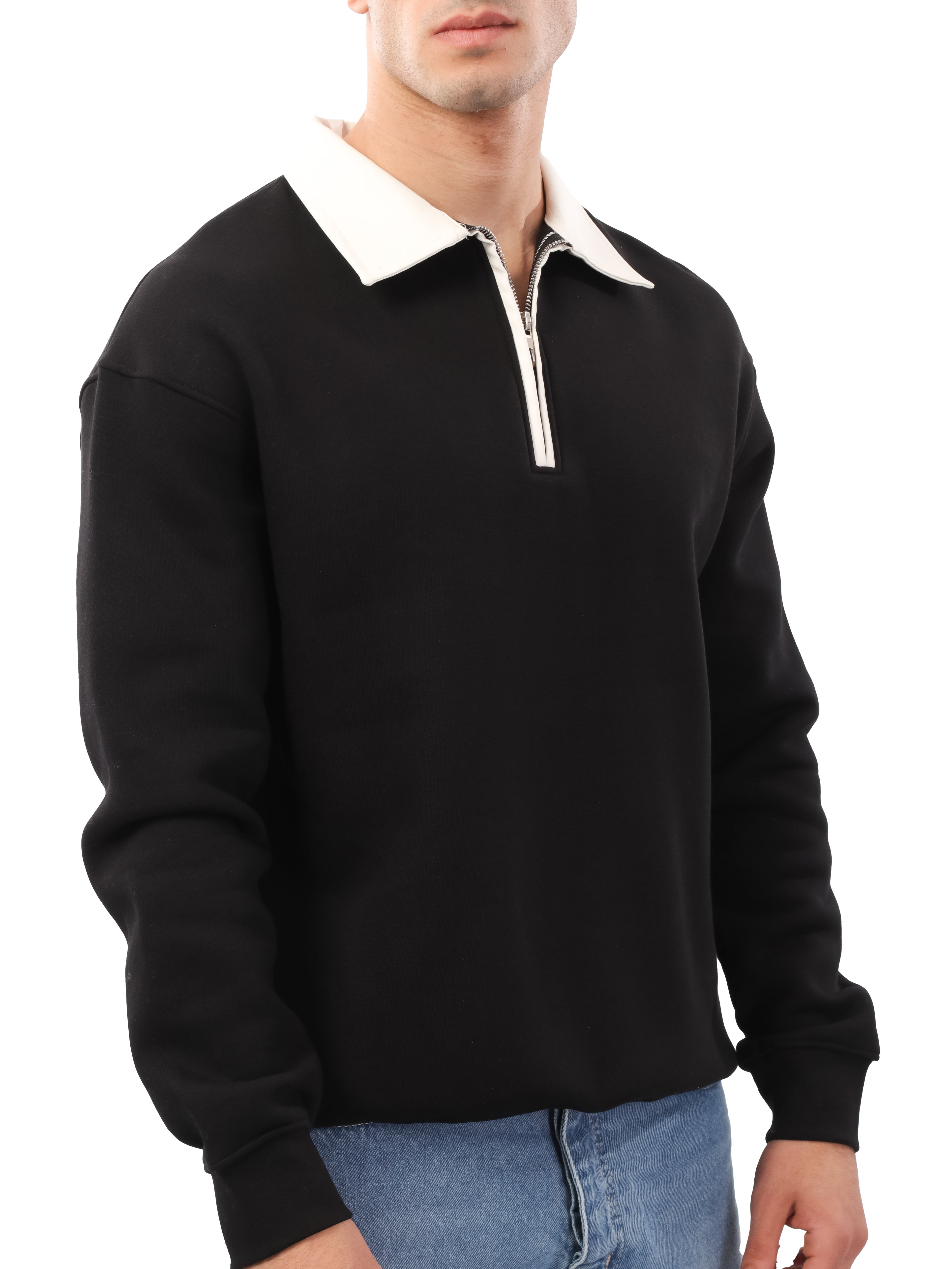 سويت شيرت سادة بياقة