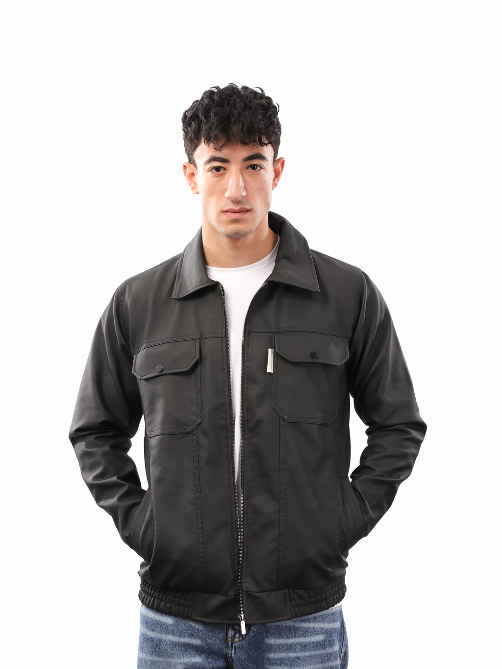 جاكيت جلد سادة