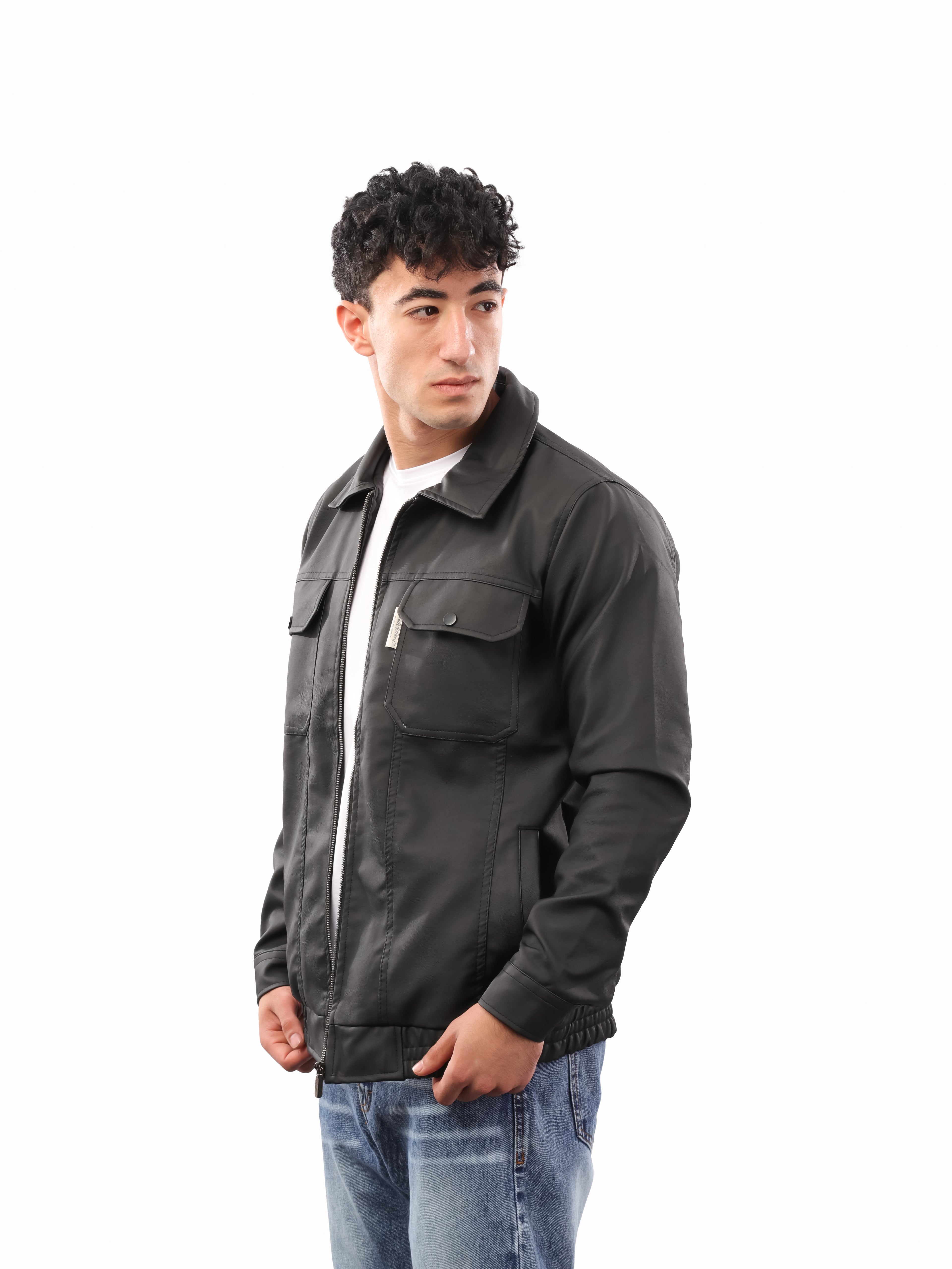 جاكيت جلد سادة