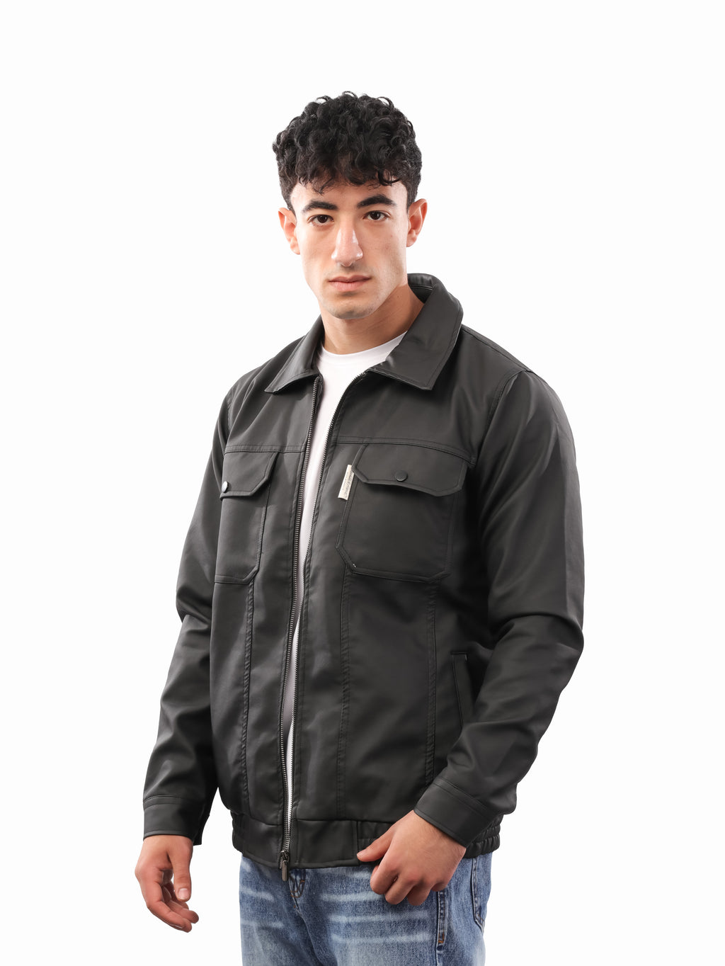 جاكيت جلد سادة