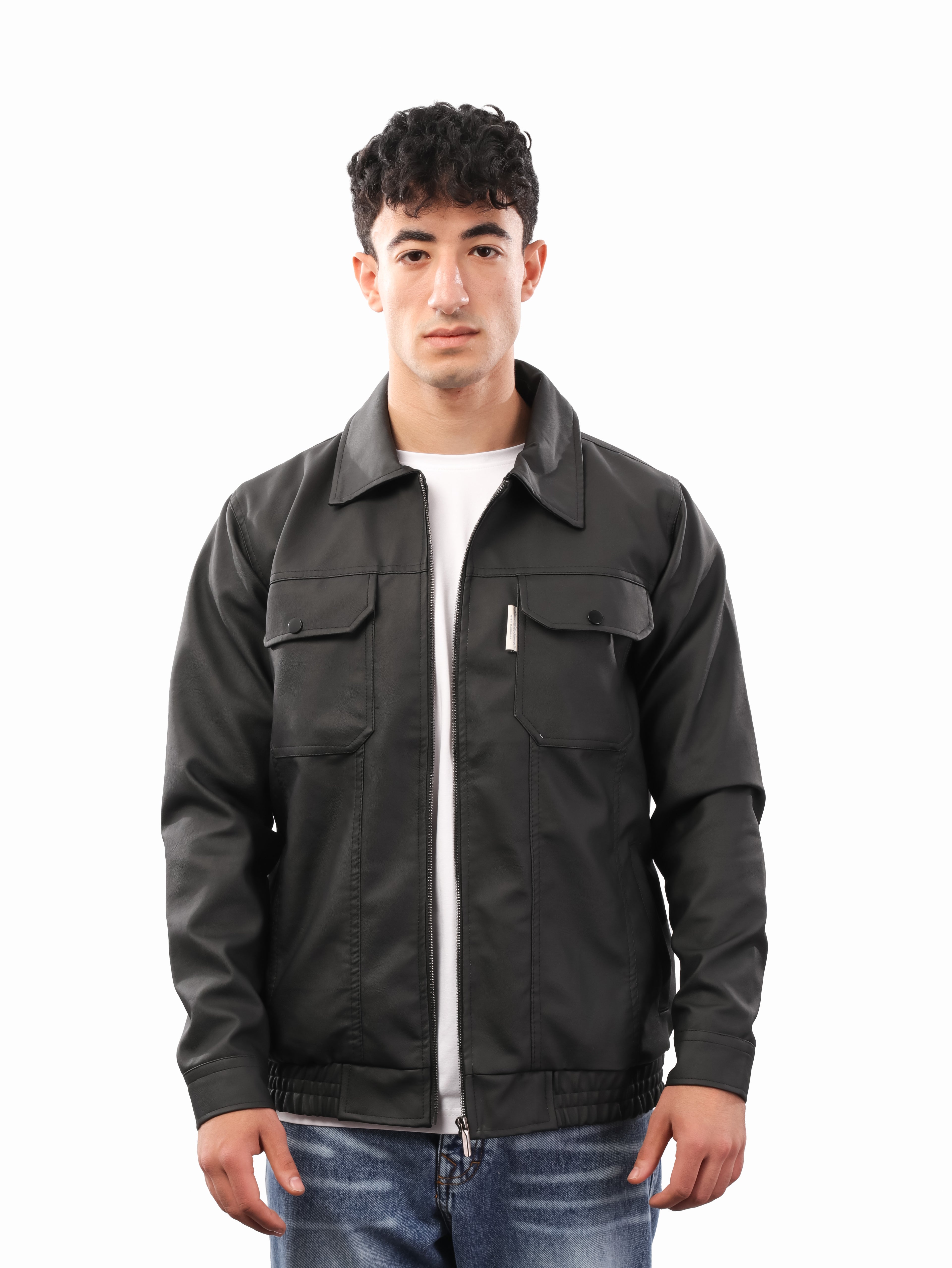 جاكيت جلد سادة