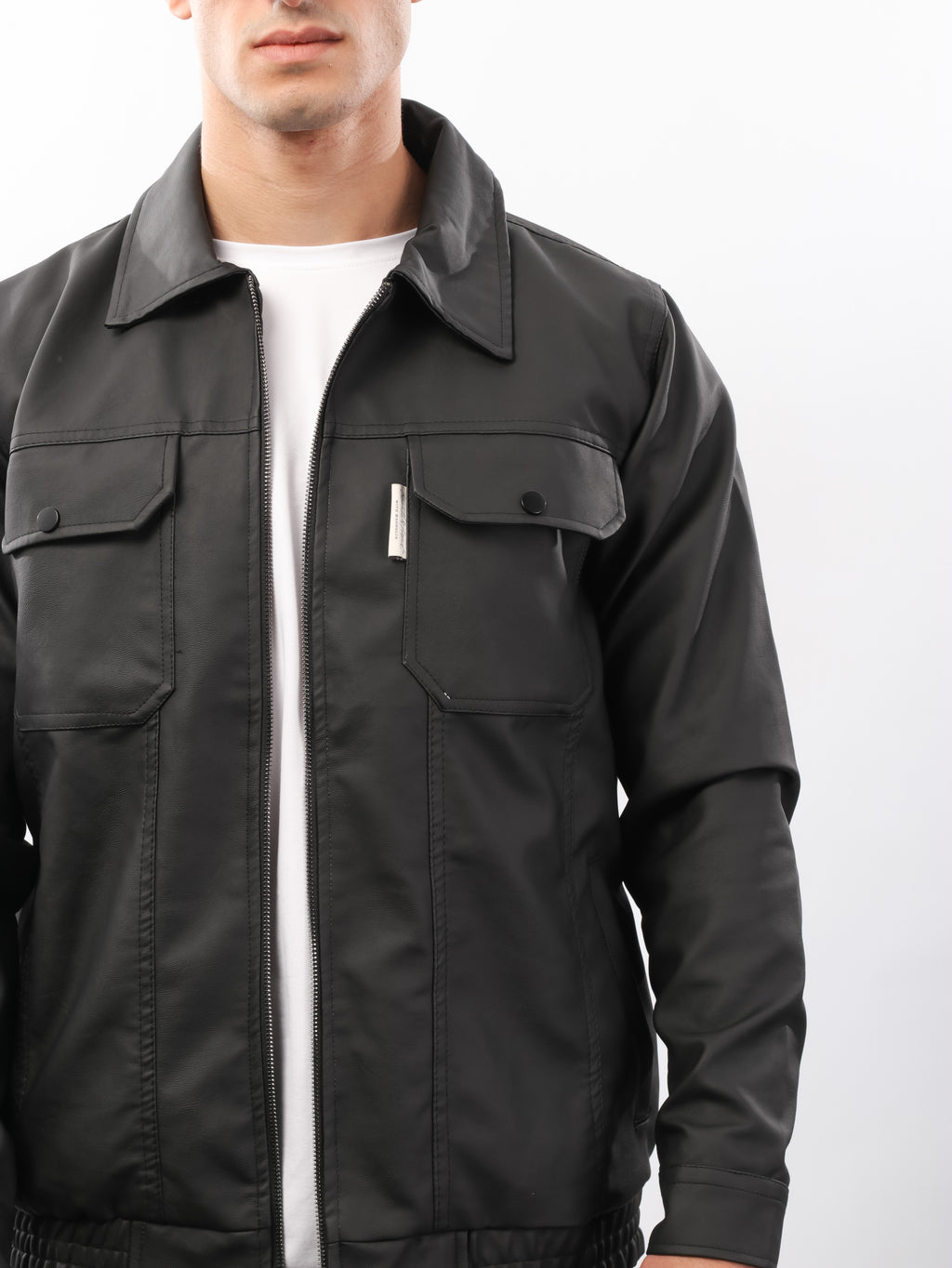 جاكيت جلد سادة